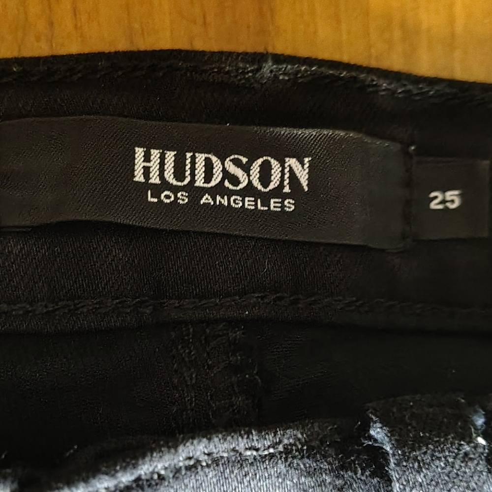 Hudson Jeans Womens 25 Remi Straight Cropped Capri Raw Hem Black - Picture 3 of 5